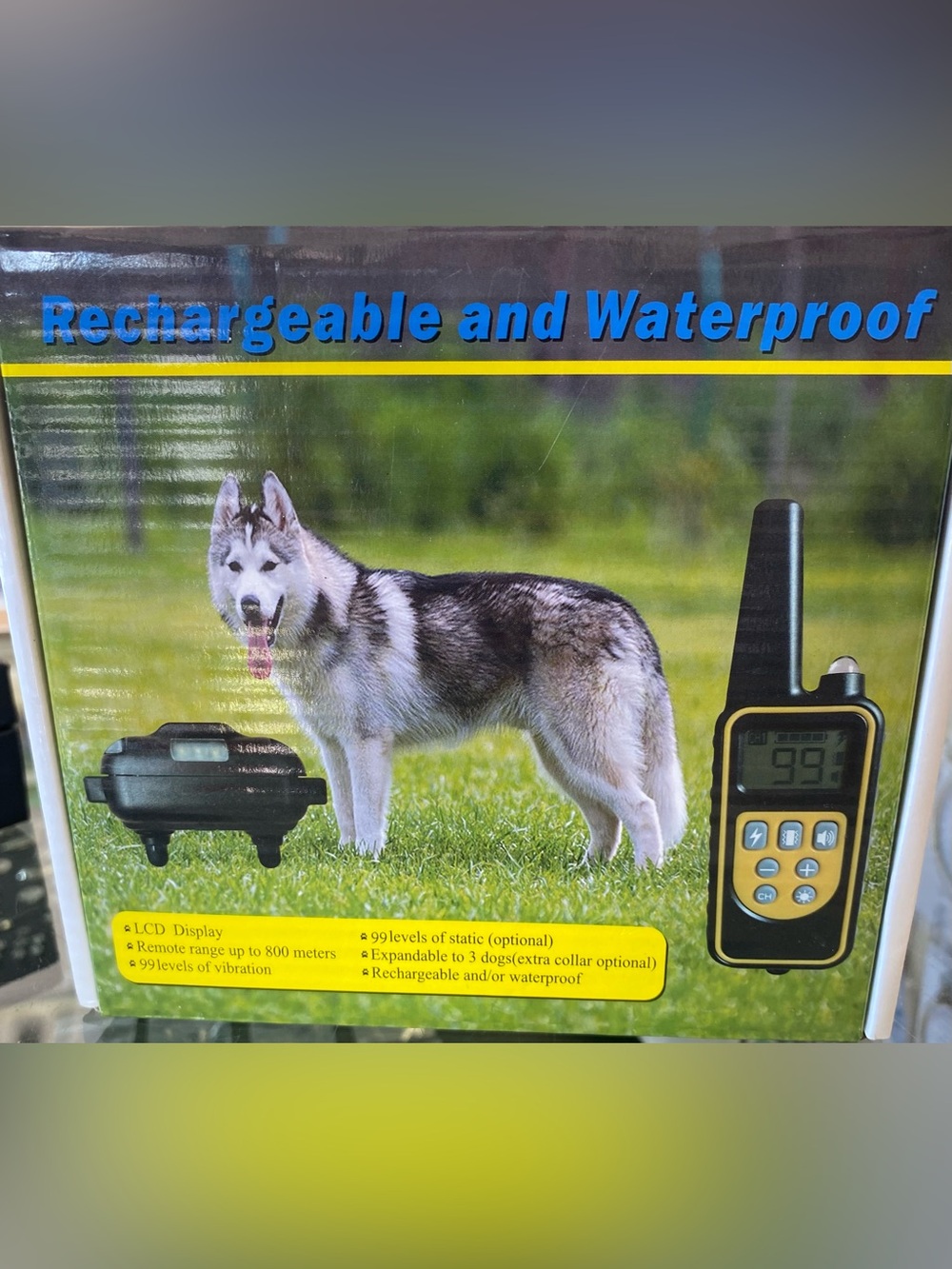 Rechargeable Waterproof Dog Training Collar for Dogs - Black and White